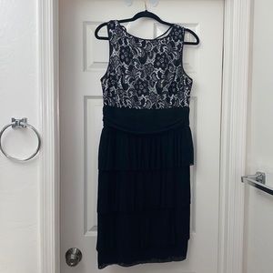 Maggie London black and white sassy cocktail dress